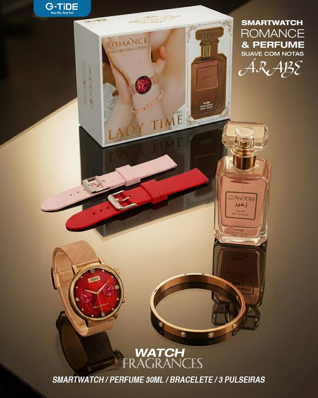 Smartwatch GTIDE Romance Dorado — Elegancia Femenina con Tecnología